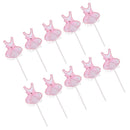10 Pink Ballet Dress Wedding Birthday Cake Cupcake Topper Food Picks Accessories