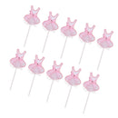 10 Pink Ballet Dress Wedding Birthday Cake Cupcake Topper Food Picks Accessories