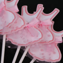 10 Pink Ballet Dress Wedding Birthday Cake Cupcake Topper Food Picks Accessories