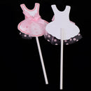 10 Pink Ballet Dress Wedding Birthday Cake Cupcake Topper Food Picks Accessories