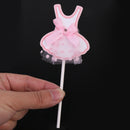 10 Pink Ballet Dress Wedding Birthday Cake Cupcake Topper Food Picks Accessories