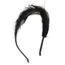 Women Girls Bride Black Feather Headband Party Fascinator Hair Headpiece