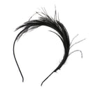 Women Girls Bride Black Feather Headband Party Fascinator Hair Headpiece