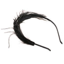 Women Girls Bride Black Feather Headband Party Fascinator Hair Headpiece