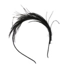 Women Girls Bride Black Feather Headband Party Fascinator Hair Headpiece