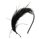 Women Girls Bride Black Feather Headband Party Fascinator Hair Headpiece