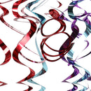 12 Pieces Happy Birthday Foil Hanging Cutout Swirls Decoration Colorful