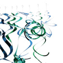 12 Pieces 1st Happy Birthday Foil Hanging Cutout Swirls Decoration Blue