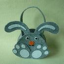 Cute Grey Easter Rabbit Basket Bag Egg Gift Candy Treat Bag Party Favor