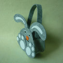 Cute Grey Easter Rabbit Basket Bag Egg Gift Candy Treat Bag Party Favor