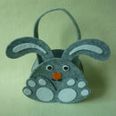 Cute Grey Easter Rabbit Basket Bag Egg Gift Candy Treat Bag Party Favor