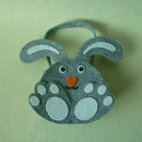 Cute Grey Easter Rabbit Basket Bag Egg Gift Candy Treat Bag Party Favor