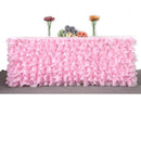 Home Wedding Decor Baby Shower Party Favors Tulle Table Skirt Table Decor Tutu Cover with Stickers Pink