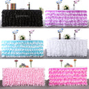 Home Wedding Decor Baby Shower Party Favors Tulle Table Skirt Table Decor Tutu Cover with Stickers Pink