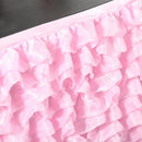 Home Wedding Decor Baby Shower Party Favors Tulle Table Skirt Table Decor Tutu Cover with Stickers Pink
