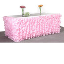 Home Wedding Decor Baby Shower Party Favors Tulle Table Skirt Table Decor Tutu Cover with Stickers Pink