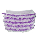 Home Wedding Decor Baby Shower Party Favors Tulle Table Skirt Table Decor Tutu Cover with Stickers Purple