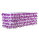 Home Wedding Decor Baby Shower Party Favors Tulle Table Skirt Table Decor Tutu Cover with Stickers Purple