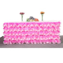 Home Wedding Decor Baby Shower Party Favors Tulle Table Skirt Table Decor Tutu Cover with Stickers Rose Red