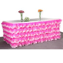 Home Wedding Decor Baby Shower Party Favors Tulle Table Skirt Table Decor Tutu Cover with Stickers Rose Red