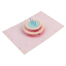 3D Pop Up Cake Cards Paper Birthday Invitation Card Postcard DIY Craft with Envelop