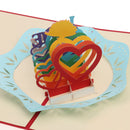Colorful Hearts I LOVE MOM 3D Pop-up Greeting Card Mothers Day Birthday Valentine Gift