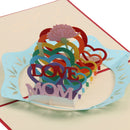 Colorful Hearts I LOVE MOM 3D Pop-up Greeting Card Mothers Day Birthday Valentine Gift