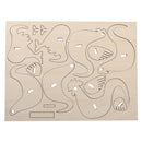 Wood 3D Jigsaw Puzzle Model Set Rooster Cock Shape Easter Decor Kids Gift