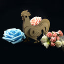 Wood 3D Jigsaw Puzzle Model Set Rooster Cock Shape Easter Decor Kids Gift