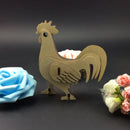 Wood 3D Jigsaw Puzzle Model Set Rooster Cock Shape Easter Decor Kids Gift