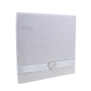 White Burlap Rhinestone Heart Wedding Party Decoration Signing Guest Book Reception Party Signatures