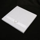 White Burlap Rhinestone Heart Wedding Party Decoration Signing Guest Book Reception Party Signatures
