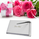 Guest Book with Silver Pen Wedding Engagement Birthday Party Accessory Props