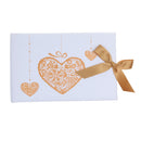 Satin Wedding Sign In Memory Book Gold Heart Bowknot Engagement Guest Book