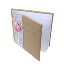 Country Wedding Guest Book Vintage Burlap Lace Flower Engagement Ceremony Party Album Bride Groom Gift