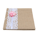 Country Wedding Guest Book Vintage Burlap Lace Flower Engagement Ceremony Party Album Bride Groom Gift