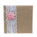 Country Wedding Guest Book Vintage Burlap Lace Flower Engagement Ceremony Party Album Bride Groom Gift