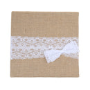 Rustic Country Wedding Guest Book Burlap Lace Bowknot Engagement Ceremony Party Album Bride Groom Gift