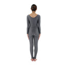 Men Women Fashionable Long Sleeves Stretchy Spandex Bodysuit Catsuit Gymnastic Dance Costume Adult Unitard Grey M