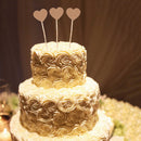 50pcs Rustic Heart Cupcake Picks Food Flags Cake Canape Sticks Wedding Party