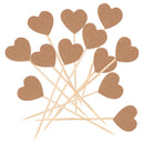 50pcs Rustic Heart Cupcake Picks Food Flags Cake Canape Sticks Wedding Party