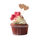 50pcs Rustic Heart Cupcake Picks Food Flags Cake Canape Sticks Wedding Party