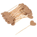 50pcs Rustic Heart Cupcake Picks Food Flags Cake Canape Sticks Wedding Party