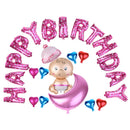 Pink Alphabets HAPPY BIRTHDAY Foil Balloons for Girl Baby Shower Christening Decoration