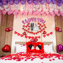 Pink I LOVE YOU Red Hearts Foil Balloons Set for Wedding Wall Decoration