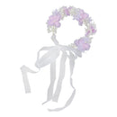 Wedding Bridal Bridesmaid Flower Faux Pearl Forehead Hairband Ribbon Garland