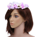 Wedding Bridal Bridesmaid Flower Faux Pearl Forehead Hairband Ribbon Garland