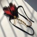 1920s Feather Flapper Hairband Forehead Chain Great Gatsby Headpieces