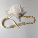 1 Piece White Feather Vintage Headpiece 1920s Great Gatsby Flapper Headband