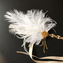 1 Piece White Feather Vintage Headpiece 1920s Great Gatsby Flapper Headband